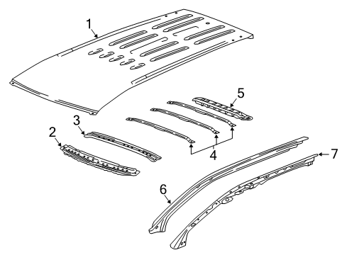 2023 GMC Acadia Roof & Components Diagram 1 - Thumbnail