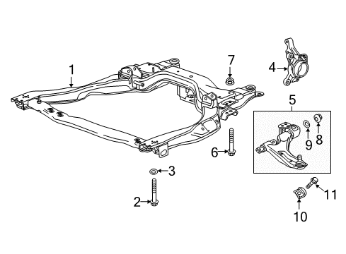 2014 Chevy Spark Bracket, Front Lower Control Arm Front Diagram for 96682596