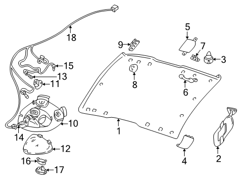 1996 Pontiac Sunfire Compartment Assembly, Roof Front *Pewter Diagram for 22611442