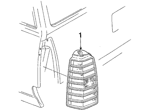 1988 Pontiac Sunbird Lamp Assembly, Rear (Lh) Source: P Diagram for 5974563