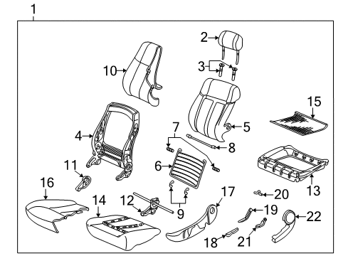 2003 Saturn LW200 Panel,Passenger Seat Cushion Outer Finish *Neutral L Diagram for 22662507