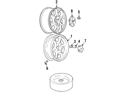 2002 Oldsmobile Intrigue Wheels, Covers & Trim Diagram