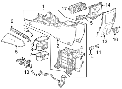 2023 Chevy Colorado HOLDER-F/FLR CNSL CUP *JET BLACK Diagram for 87859284