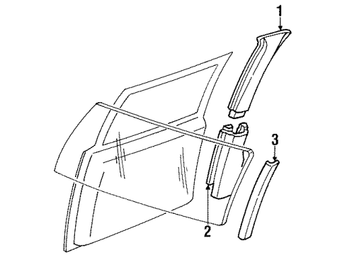 1985 Cadillac Fleetwood Interior Trim - Pillars, Rocker & Floor Diagram