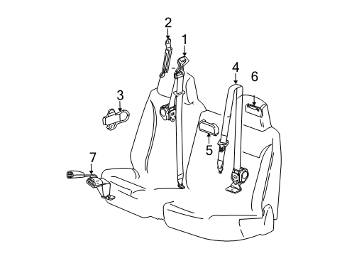 2009 GMC Canyon Seat Belt Diagram 3 - Thumbnail