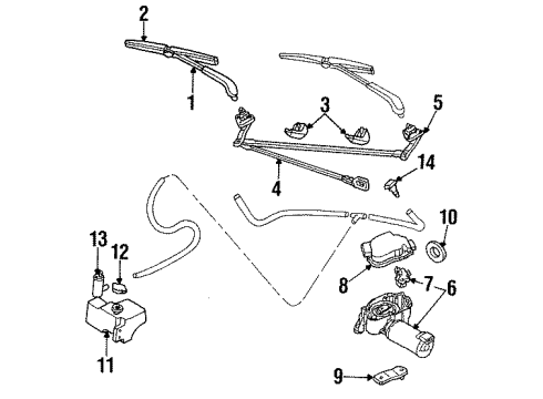 1986 Buick Century Wiper & Washer Components, Body Diagram