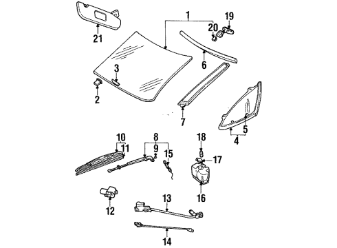 1995 Pontiac Trans Sport Front Wipers Diagram