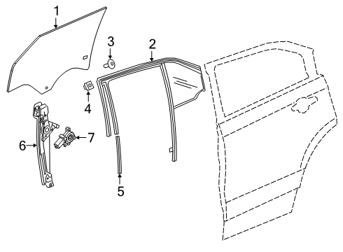 2020 Cadillac XT4 Rear Door Diagram 1 - Thumbnail