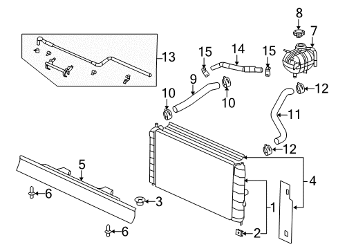 2006 Saturn Ion Radiator & Components Diagram 3 - Thumbnail