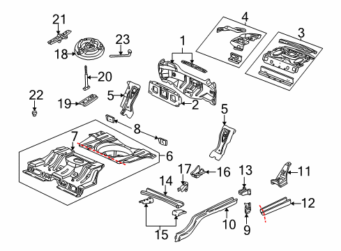 1999 Buick Century Panel Kit,Rear Compartment Floor Diagram for 12493159