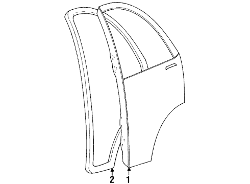 2000 Chevy Metro Weatherstrip,Rear Door Opng,RH (On Esn) Diagram for 30020548