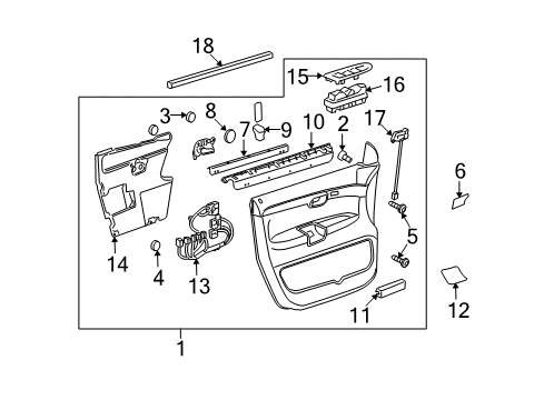 2007 Saturn Outlook Front Door Diagram 2 - Thumbnail