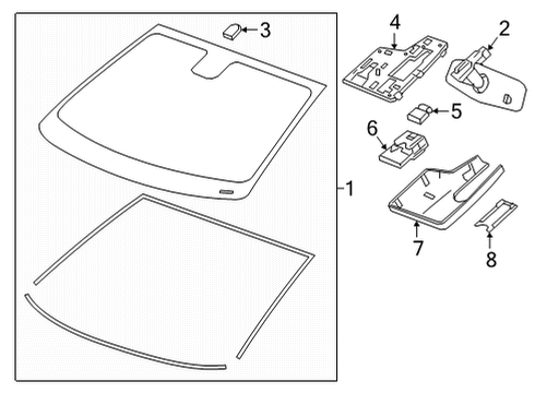 2022 Chevy Bolt EUV Glass - Windshield Diagram