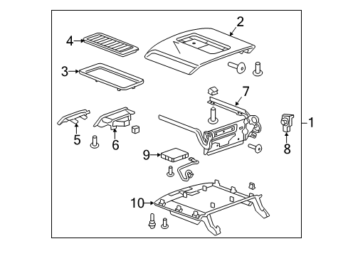 2015 Chevy Tahoe Armrest Assembly, F/Flr Cnsl *Dark Grey Diagram for 84501038