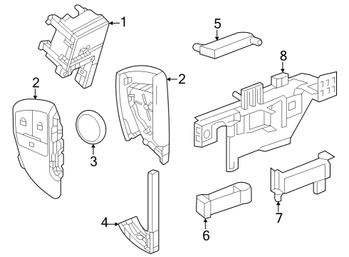 2023 GMC Sierra 1500 TRANSMITTER ASM-R/CON DR LK & THEFT DTRNT Diagram for 13548440