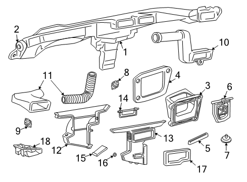 1995 GMC Sonoma Heater & Air Conditioner Control Assembly Diagram for 16205785