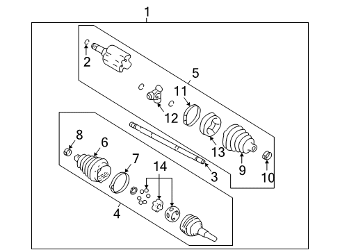 2003 Oldsmobile Alero Drive Axles - Front Diagram