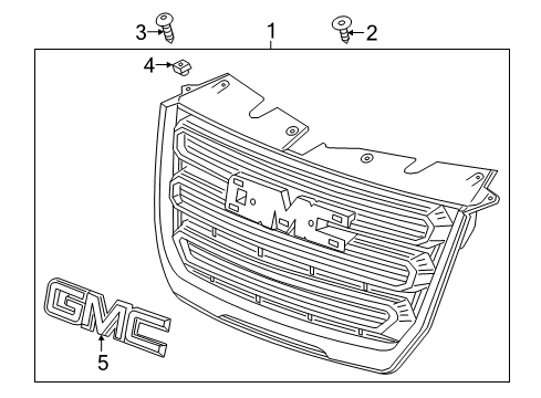 2017 GMC Terrain Grille & Components Diagram