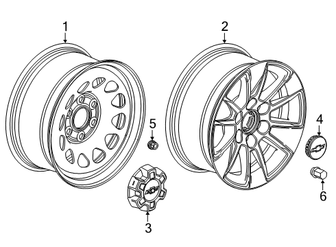 2019 Chevy Silverado 1500 LD Wheels Diagram 1 - Thumbnail