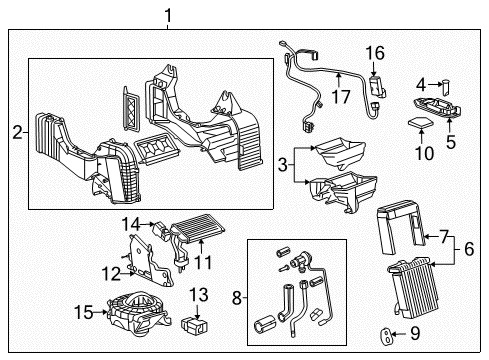 2006 GMC Envoy XL A/C Evaporator & Heater Components Diagram 4 - Thumbnail