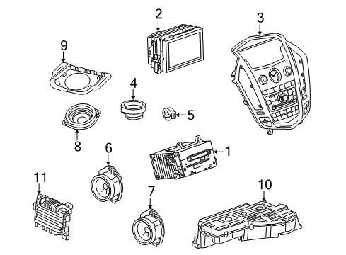 2012 Cadillac SRX Radio Assembly, Receiver Diagram for 22870781