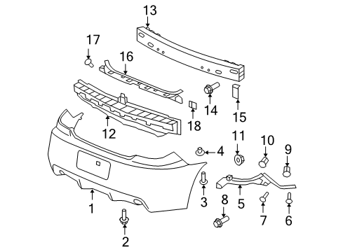 2008 Pontiac G6 Absorber, Rear Bumper Energy Diagram for 20827231