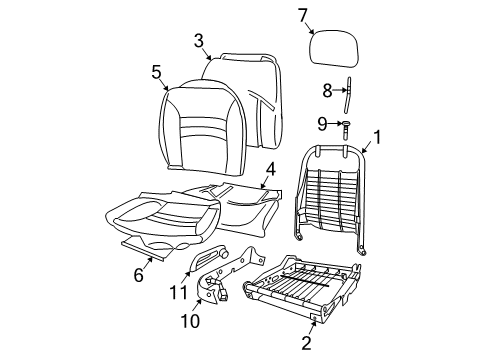 2005 Buick Century Panel Assembly, Passenger Seat Side 2-Way Mnl *Gray Diagram for 16796538