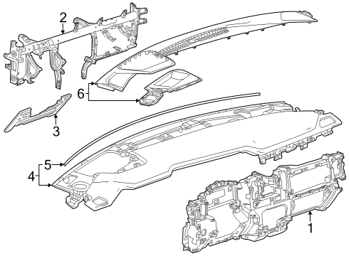 2024 GMC Sierra 2500 HD Cluster & Switches, Instrument Panel Diagram 4 - Thumbnail