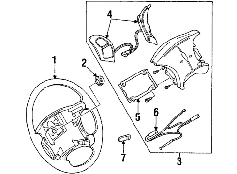 1997 Oldsmobile Aurora Steering Column, Steering Wheel Diagram 3 - Thumbnail