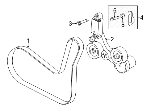 2014 Chevy Impala Belt, Generator & A/C Compressor Diagram for 12627134