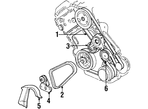 1994 Cadillac Seville Belts & Pulleys, Maintenance Diagram