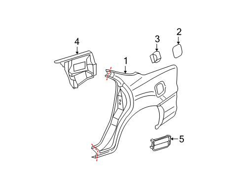 1999 Buick Regal Quarter Panel & Components Diagram