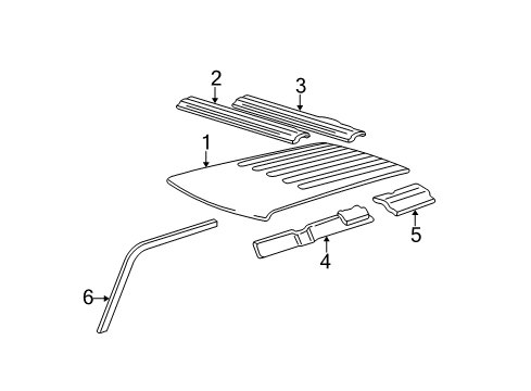 2000 GMC Jimmy Weatherstrip Assembly, Front & Rear Side Door Upper Auxiliary Diagram for 15113131