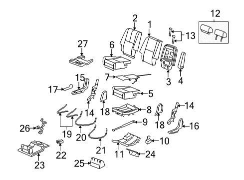 2007 Chevy Suburban 2500 Cover, Rear Seat Riser Finish *Light Cashmere Diagram for 15279685