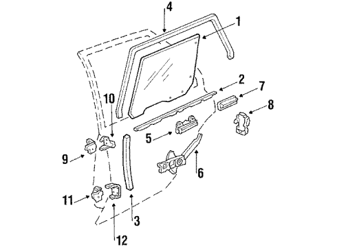 1985 Oldsmobile Firenza Rear Door Diagram