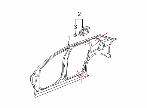 2008 Chevy Malibu Quarter Panel & Components Diagram 3 - Thumbnail