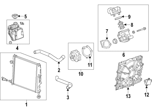 2018 Cadillac ATS Cooling System, Radiator, Water Pump, Cooling Fan Diagram 13 - Thumbnail