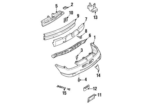 2001 Pontiac Grand Prix Front Bumper Diagram 2 - Thumbnail