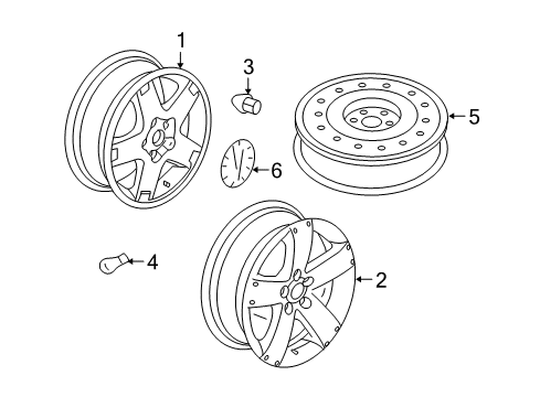 2006 Pontiac Torrent Wheel Rim, 17X7.0 Aluminum 47Mm 0Ffset 115.0 Bellcrank *Silver Diagram for 9595782