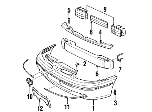 1997 Oldsmobile Cutlass Front Bumper Diagram