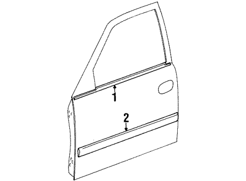 2000 Chevy Prizm Sealing Strip,Front Side Door Window Outer Diagram for 94857723