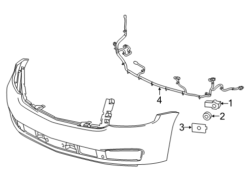 2019 GMC Yukon Electrical Components - Front Bumper Diagram