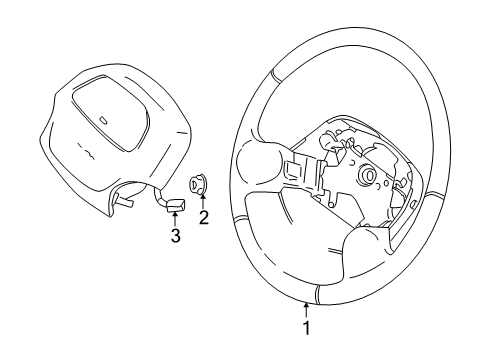 1999 Chevy Tracker Steering Column, Steering Wheel Diagram 3 - Thumbnail