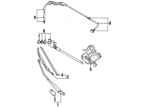 1999 Chevy Metro Arm,Rear Window Wiper Diagram for 91171310