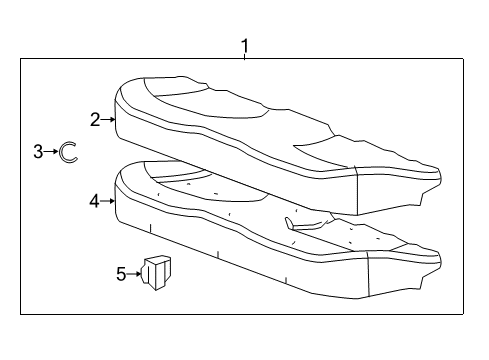 2014 Buick LaCrosse Cover Assembly, Rear Seat Cushion *Choccachino Diagram for 26266729