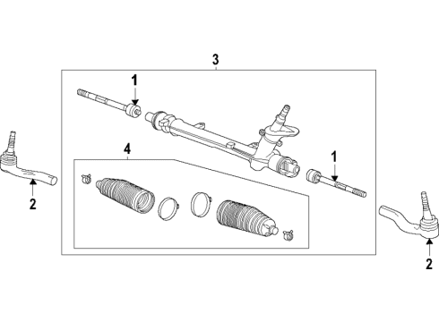 2021 Chevy Trailblazer GEAR ASM-RACK & PINION STRG Diagram for 42769689