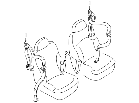 2002 GMC Sonoma Front Seat Belts Diagram 2 - Thumbnail