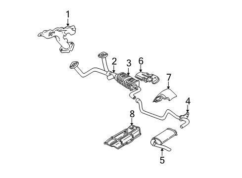 1997 Chevy Camaro Engine Exhaust Manifold Assembly Diagram for 24506364