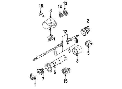 1994 Chevy Corsica Lower Steering Shaft Assembly Diagram for 26013065