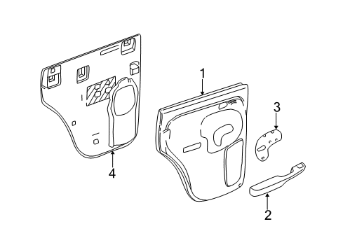 2002 Chevy Silverado 1500 HD Interior Trim - Rear Door Diagram